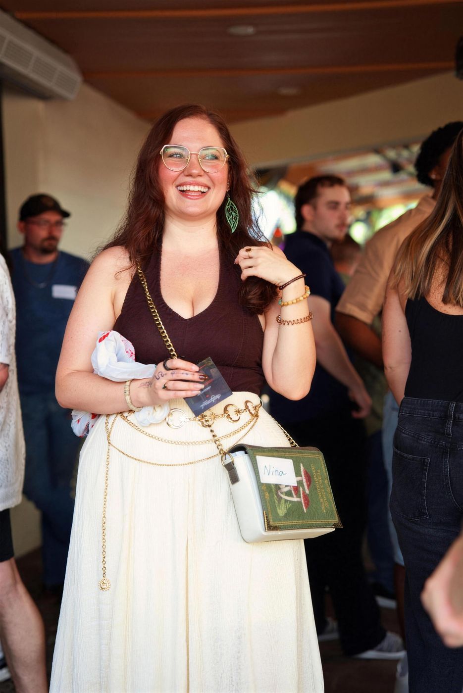 A guest laughing at Single Social night one